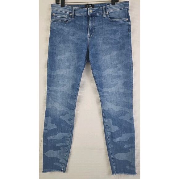 Gap 1969 Jeans Women Size 14/32R Blue Cotton Stretch High Rise Legging Skimmer. - Picture 1 of 14